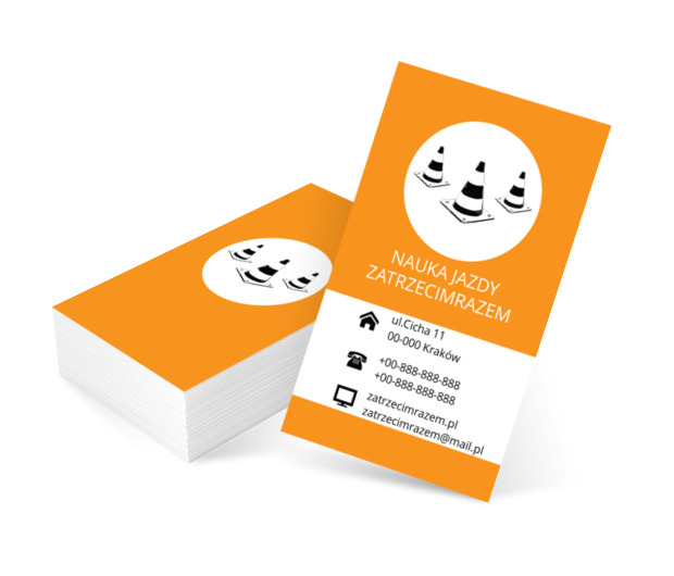 Trzy pachołki, Motoryzacja, Nauka jazdy - Wizytówki Netprint szablony online