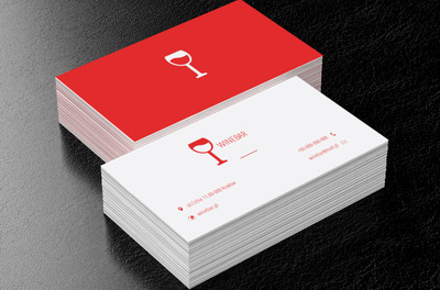 Czerwono-biały kieliszek, Gastronomia, Bar - Wizytówki Netprint