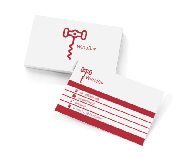 Korkociąg, Gastronomia, Bar - Wizytówki Netprint szablony online