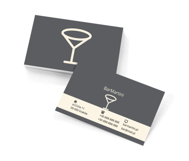 Kieliszek do martini, Gastronomia, Bar - Wizytówki Netprint szablony online