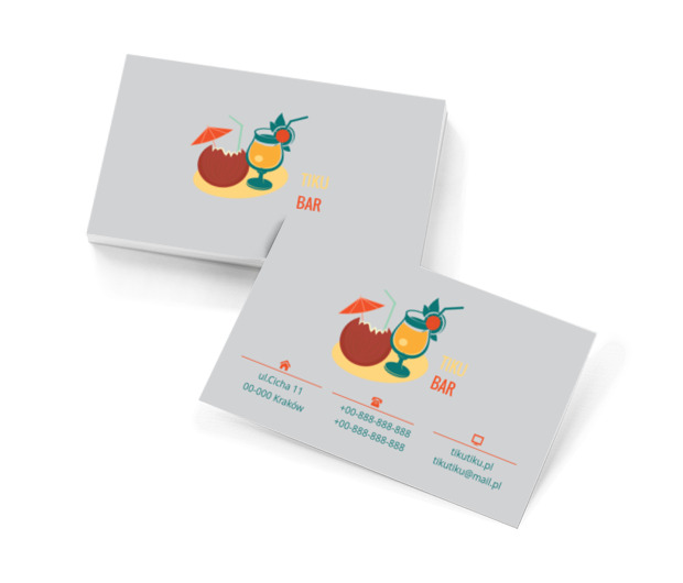 Egzotyczne drinki, Gastronomia, Bar - Wizytówki Netprint szablony online