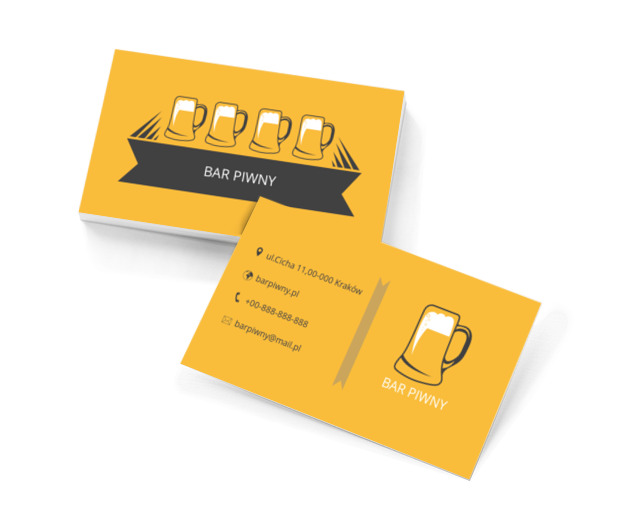 Kolejka na barze, Gastronomia, Bar - Wizytówki Netprint szablony online