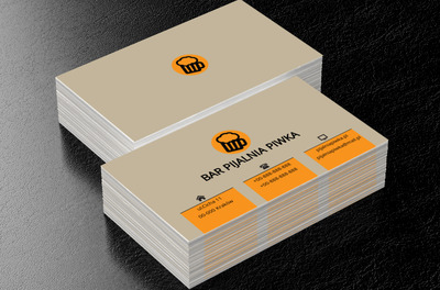Piwo z pianą, Gastronomia, Bar - Wizytówki Netprint