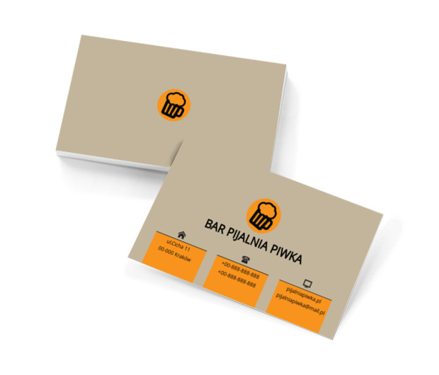 Piwo z pianą, Gastronomia, Bar - Wizytówki Netprint szablony online