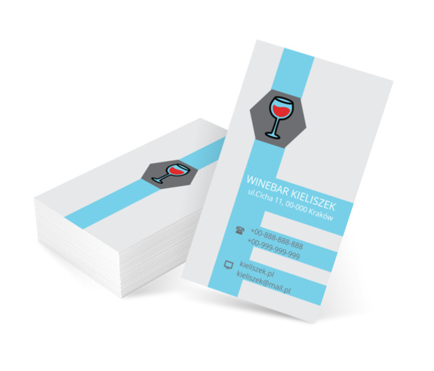 Kieliszek z czerwonym winem, Gastronomia, Bar - Wizytówki Netprint szablony online