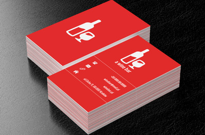 Butelka wina, Gastronomia, Bar - Wizytówki Netprint