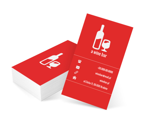 Butelka wina, Gastronomia, Bar - Wizytówki Netprint szablony online