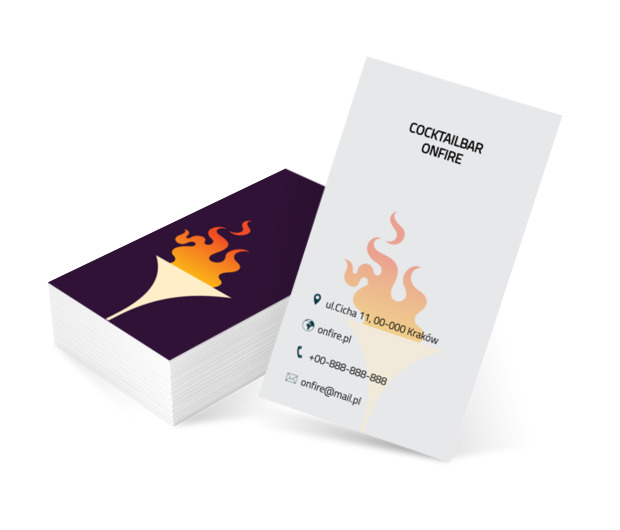Drink z płomieniem, Gastronomia, Bar - Wizytówki Netprint szablony online