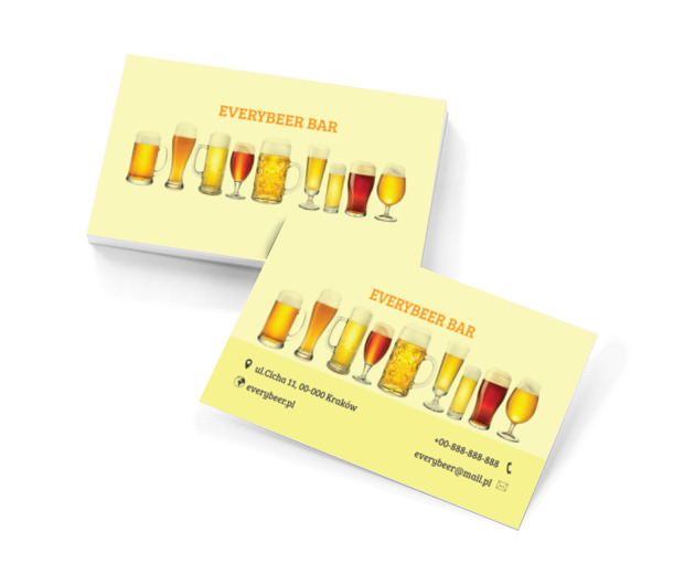 Piwa do wyboru, Gastronomia, Bar - Wizytówki Netprint szablony online
