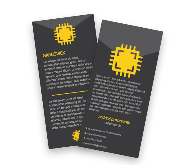 Procesor jako znak rozpoznawczy, Telekomunikacja i Internet, Informatyk - Ulotki Netprint szablony online