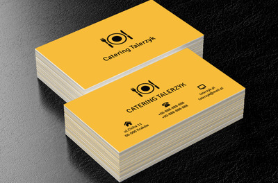 Czarny talerzyk, Gastronomia, Catering - Wizytówki Netprint
