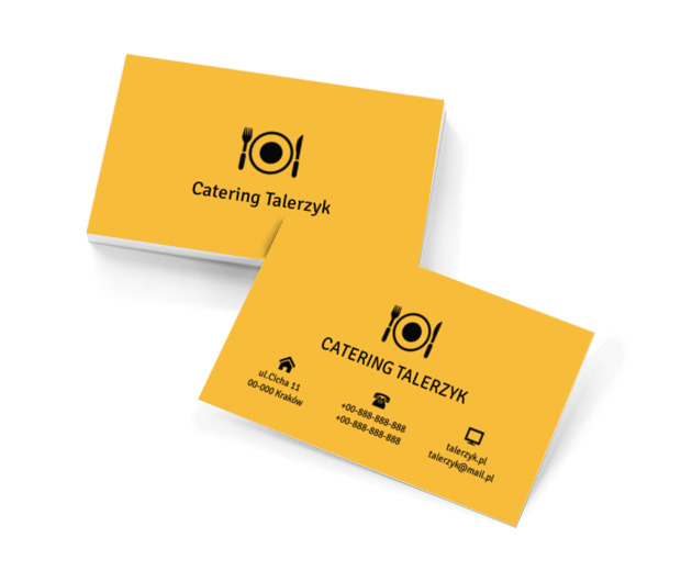 Czarny talerzyk, Gastronomia, Catering - Wizytówki Netprint szablony online