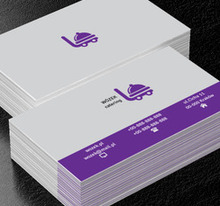 Fioletowy wózek z jedzeniem, Gastronomia, Catering - Wizytówki Netprint