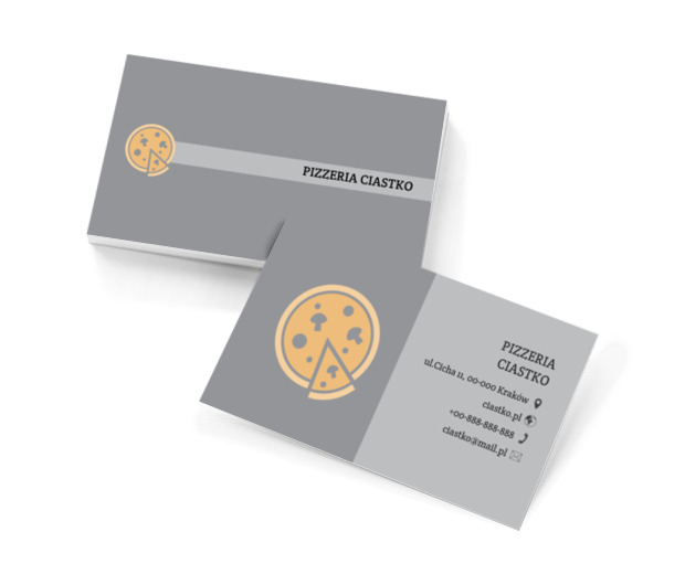 Dwa odcienie szarości, Gastronomia, Pizzeria - Wizytówki Netprint szablony online