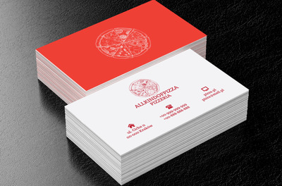 Czerwona pizza, Gastronomia, Pizzeria - Wizytówki Netprint