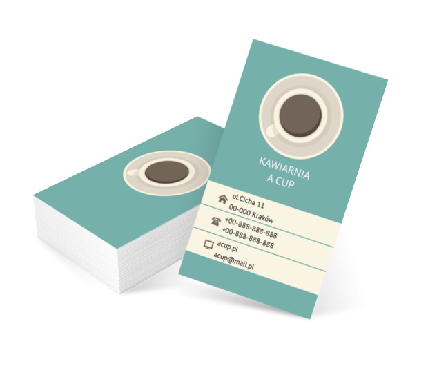 Filiżanka widziana z góry, Gastronomia, Kawiarnia - Wizytówki Netprint szablony online