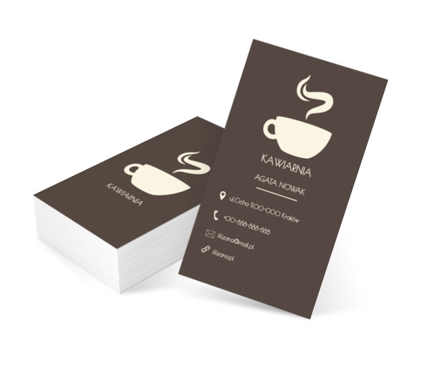 Biała filiżanka, Gastronomia, Kawiarnia - Wizytówki Netprint szablony online