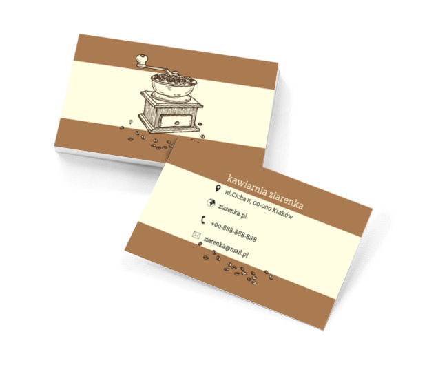Klasyczny młynek do kawy, Gastronomia, Kawiarnia - Wizytówki Netprint szablony online