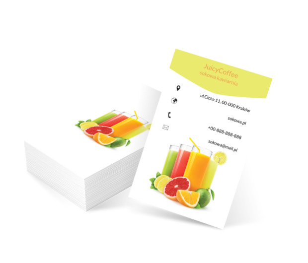 Owocowe soki, Gastronomia, Kawiarnia - Wizytówki Netprint szablony online