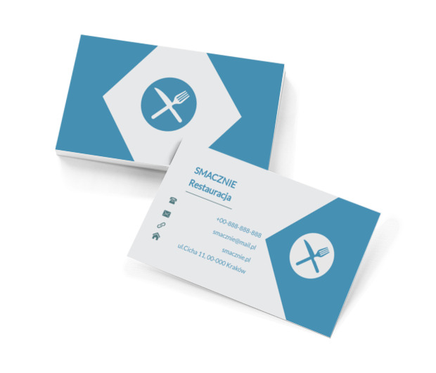 Skrzyżowane sztućce, Gastronomia, Restauracja - Wizytówki Netprint szablony online