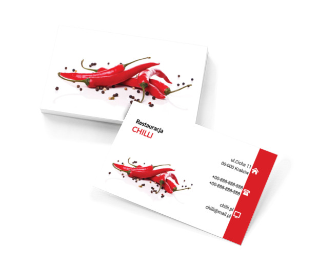 Ostre papryczki, Gastronomia, Restauracja - Wizytówki Netprint szablony online