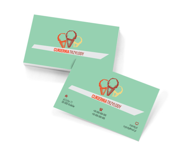 Trzy gałki, Gastronomia, Cukiernia - Wizytówki Netprint szablony online