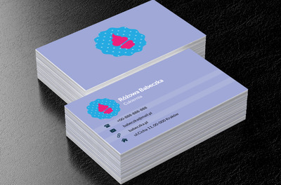 Różowa babeczka, Gastronomia, Cukiernia - Wizytówki Netprint