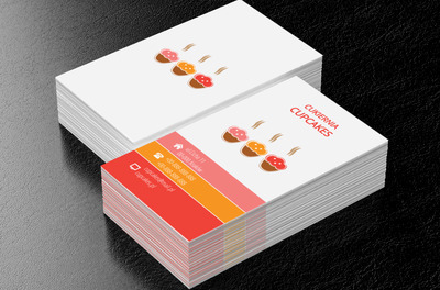 Trzy babeczki, Gastronomia, Cukiernia - Wizytówki Netprint