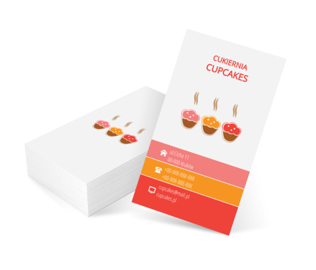 Trzy babeczki, Gastronomia, Cukiernia - Wizytówki Netprint szablony online
