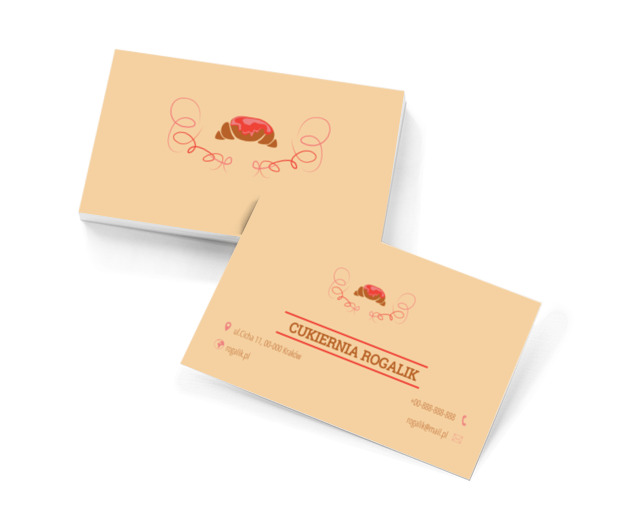 Gorący rogal, Gastronomia, Cukiernia - Wizytówki Netprint szablony online
