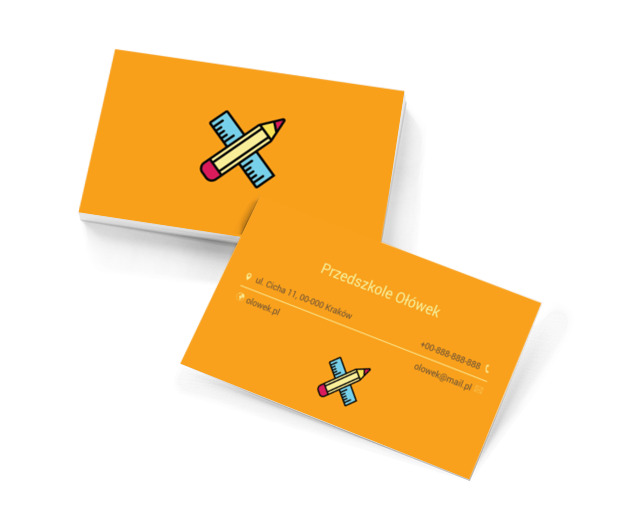 Ołówek z linijką, Edukacja, Przedszkole - Wizytówki Netprint szablony online