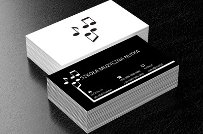 Biało-czarne nuty, Edukacja, Szkoła muzyczna - Wizytówki Netprint