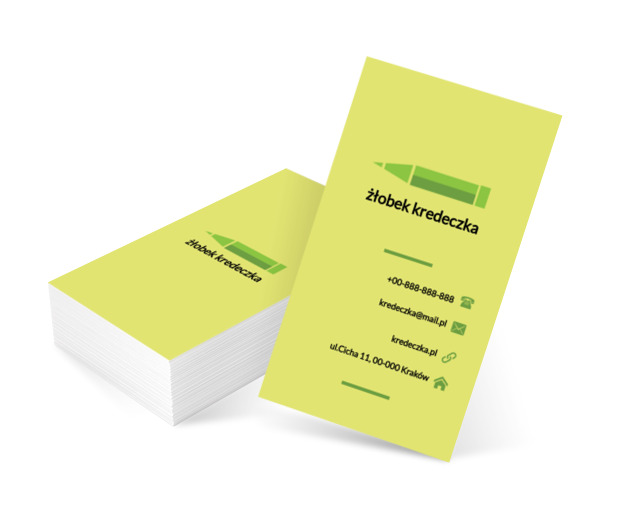 Zielona kredka, Edukacja, Żłobek - Wizytówki Netprint szablony online