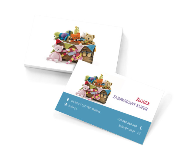 Kuferek pluszaków, Edukacja, Żłobek - Wizytówki Netprint szablony online