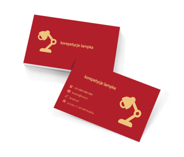Żółta lampka, Edukacja, Korepetycje - Wizytówki Netprint szablony online