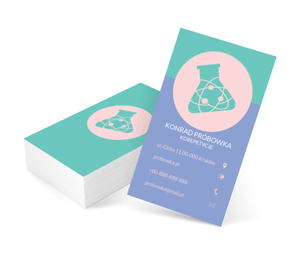 Cząstka w zlewce, Edukacja, Korepetycje - Wizytówki Netprint szablony online