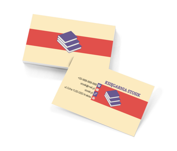 Fioletowe książki, Edukacja, Księgarnia - Wizytówki Netprint szablony online