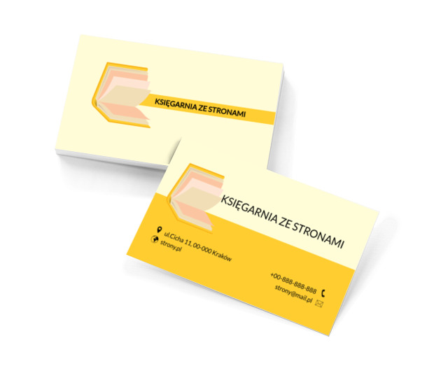 Kartkowana książka, Edukacja, Księgarnia - Wizytówki Netprint szablony online