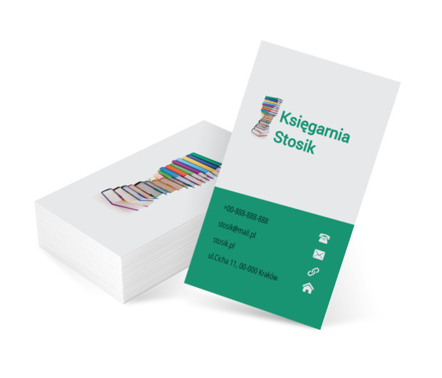 Stos książek, Edukacja, Księgarnia - Wizytówki Netprint szablony online