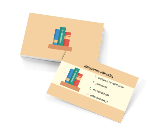 Półka z książkami, Edukacja, Księgarnia - Wizytówki Netprint szablony online