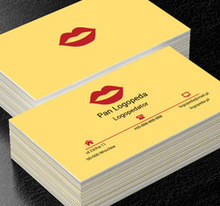 Usta na żółtym tle, Edukacja, Logopeda - Wizytówki Netprint