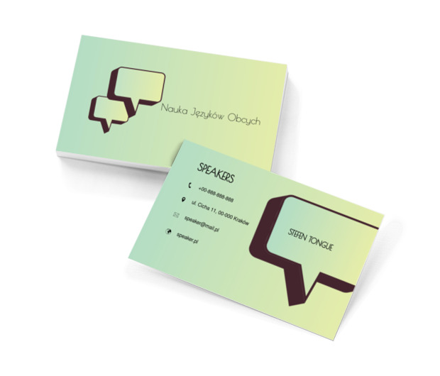 Komiksowe chmurki, Edukacja, Nauka języków obcych - Wizytówki Netprint szablony online