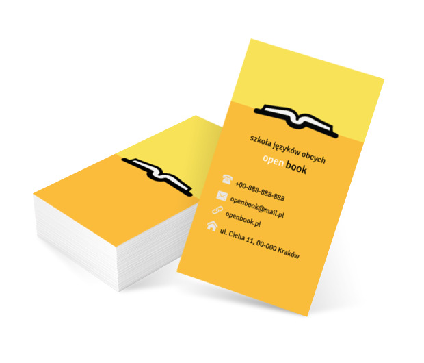 Otwarta książka, Edukacja, Nauka języków obcych - Wizytówki Netprint szablony online