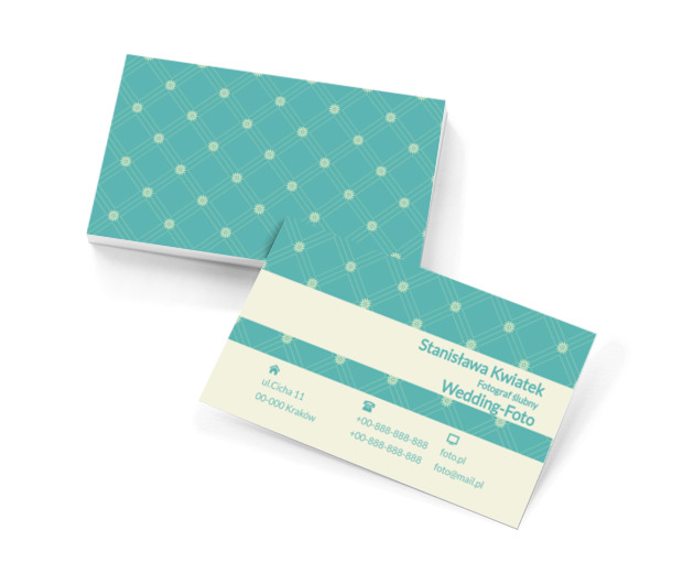 Elegancki wzór, Fotografia, Fotograf ślubny - Wizytówki Netprint szablony online