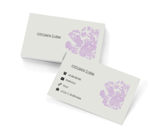 Piękny kwiat, Fotografia, Fotograf ślubny - Wizytówki Netprint szablony online