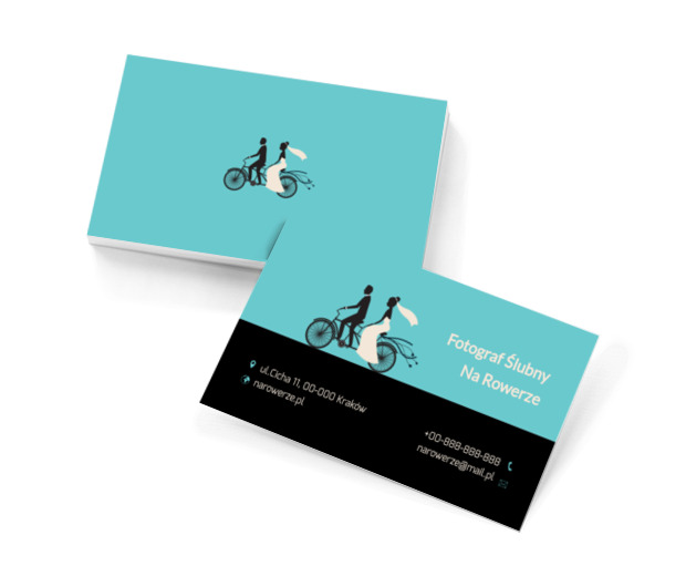 Młodzi na tandemie, Fotografia, Fotograf ślubny - Wizytówki Netprint szablony online