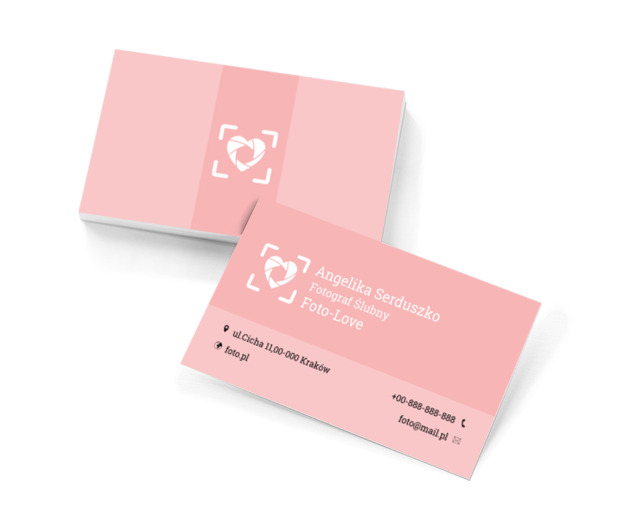 Serce z migawki, Fotografia, Fotograf ślubny - Wizytówki Netprint szablony online