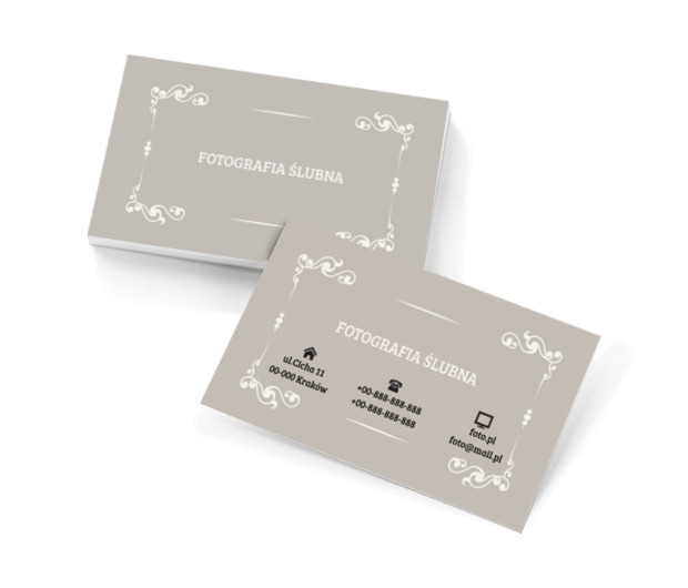 Ozdobna ramka, Fotografia, Fotograf ślubny - Wizytówki Netprint szablony online
