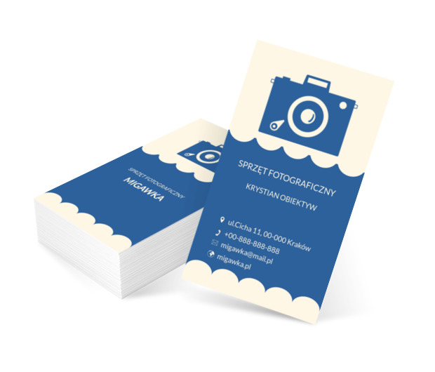 Niebieski aparat, Fotografia, Sprzęt fotograficzny - Wizytówki Netprint szablony online