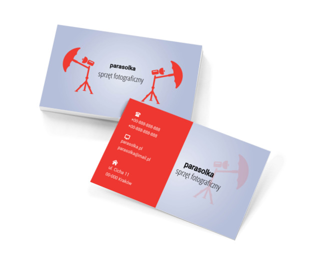 Czerwony sprzęt foto, Fotografia, Sprzęt fotograficzny - Wizytówki Netprint szablony online